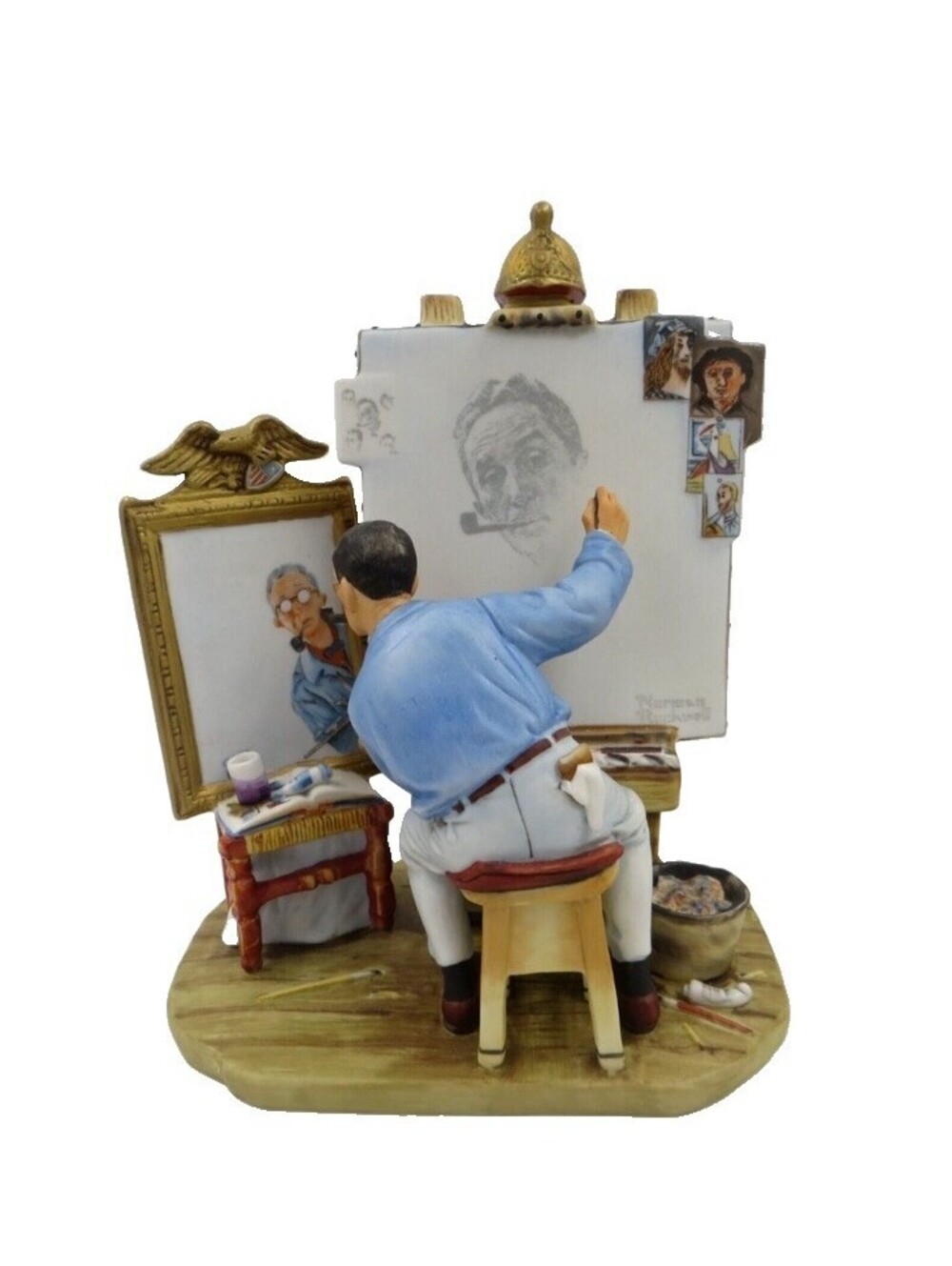 Norman Rockwell SELF PORTRAIT Figurine Saturday Evening Post Cover Collectible